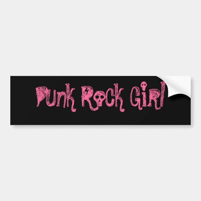 Punk Rock Girl Bumper Sticker (Front)
