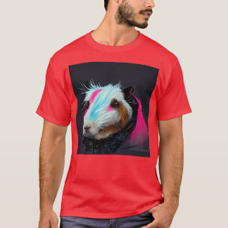 Punk Rock Guinea Pig In A Leather Jacket T-Shirt