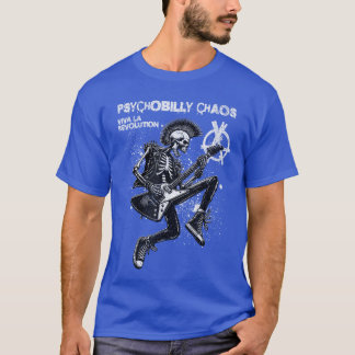 Punk Rock Guitar Music Skeleton Psychobilly Chaos T-Shirt