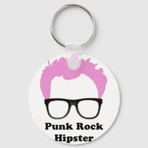 Punk Rock Hipster Keychain