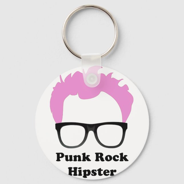 Punk Rock Hipster Keychain (Front)