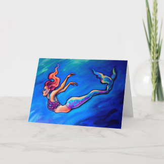 "Punk Rock Mermaid" Art Print Greeting Card