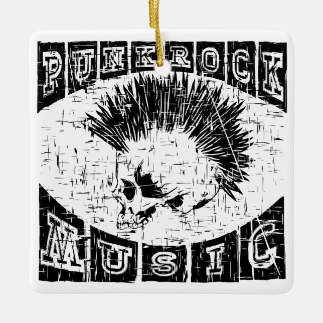 punk rock music ceramic ornament (Front)