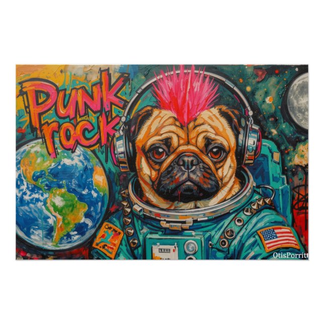 PUNK ROCK PUG ASTRONAUT 7 POSTER (Front)