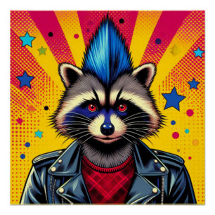 PUNK ROCK RACCOON  POSTER