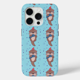 Punk Rock Sea Otter with Fish | Funny Animal Art iPhone 15 Pro Case