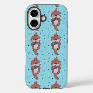 Punk Rock Sea Otter with Fish | Funny Animal Art iPhone 16 Case