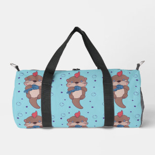 Punk Rock Sea Otter with Fish Funny Animal Art Duffle Bag