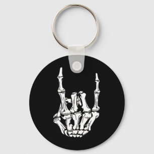 Punk Rock Skeleton Cool Rocker Halloween Men Women Keychain