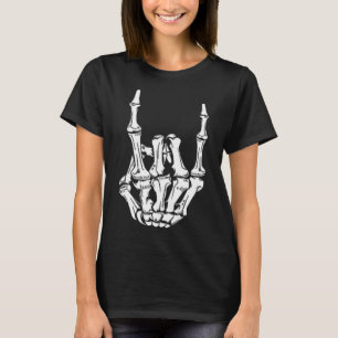 Punk Rock Skeleton Cool Rocker Halloween Men Women T-Shirt