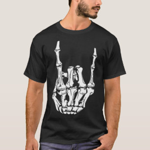 Punk Rock Skeleton Cool Rocker Halloween Men Women T-Shirt