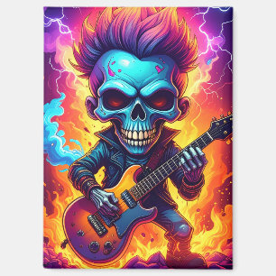Punk Rock Skull Magnet