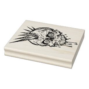  Punk Rock Skull Rubber Stamp