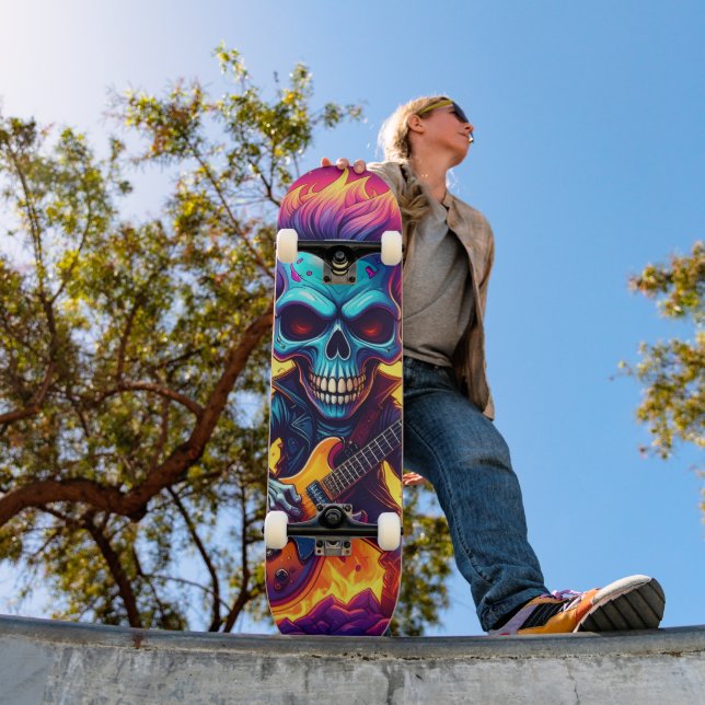 Punk Rock Skull Skateboard (Outdoor 1)