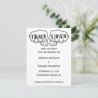 Punk Rock Tattoo Hands Minimalist Save the Date