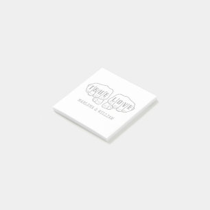 Punk Rock Tattoo Hands True Love 1st Anniversary Post-it Notes