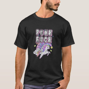 Punk Rock Unicorn Rock Music Distressed T-Shirt