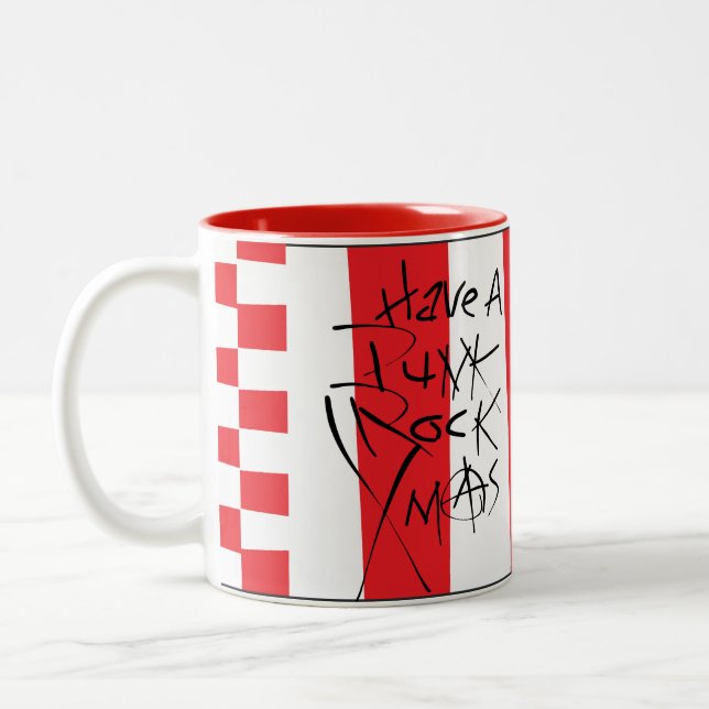 Punk Rock Xmas Two-Tone Coffee Mug (Left)