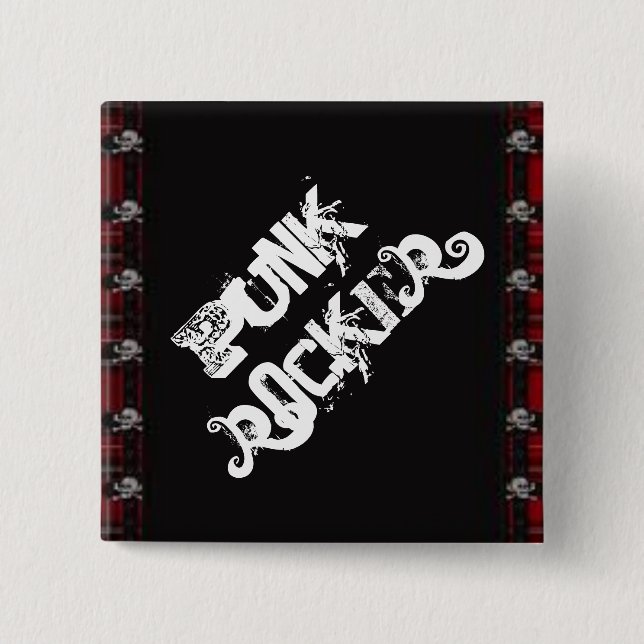 Punk Rocker 2 Inch Square Button (Front)