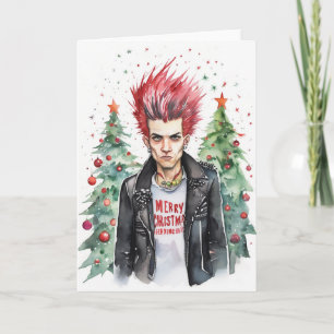 punk rocker christmas card