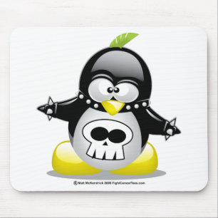 Punk Rocker Penguin Mouse Pad