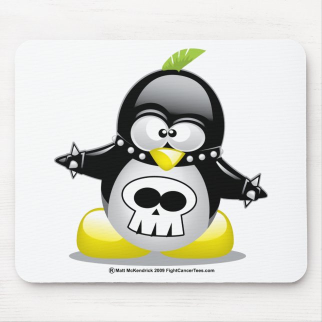 Punk Rocker Penguin Mouse Pad (Front)