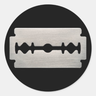 PUNK ROCKER RAZOR BLADE CLASSIC ROUND STICKER