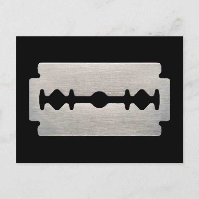 PUNK ROCKER RAZOR BLADE POSTCARD (Front)