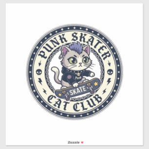 Punk Skater Cat Funny Cat Lover Design - Punk Skat