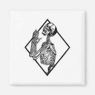 Punk Skeleton Hands Praying Goth Metal Halloween G Magnet