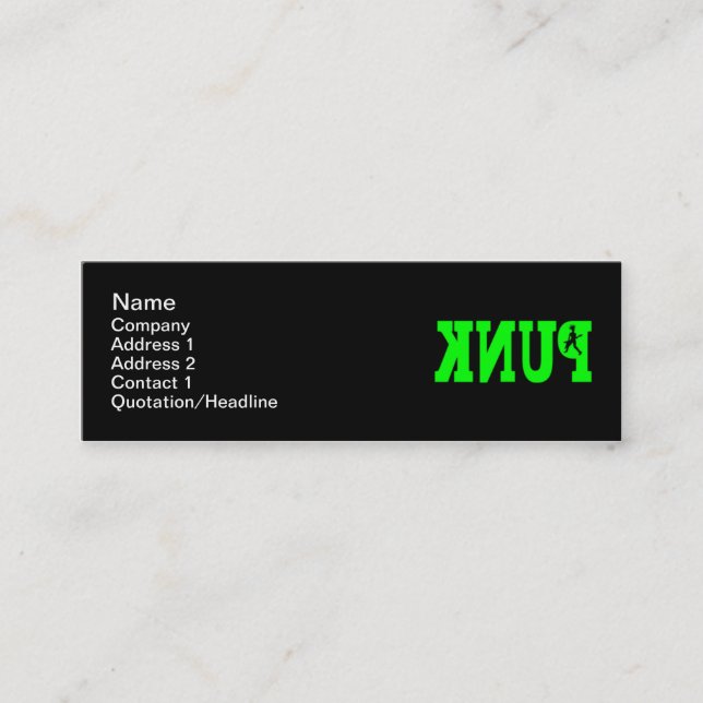 Punk - Skinny Mini Business Card (Front)
