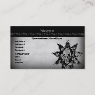 Punk Skull Business Card, Grey Card