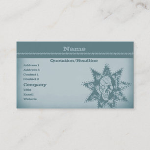 Punk Skull Business Card, Muted Blue Card