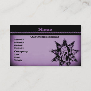Punk Skull Business Card, Purple Card