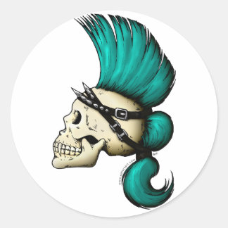Punk Skull Classic Round Sticker
