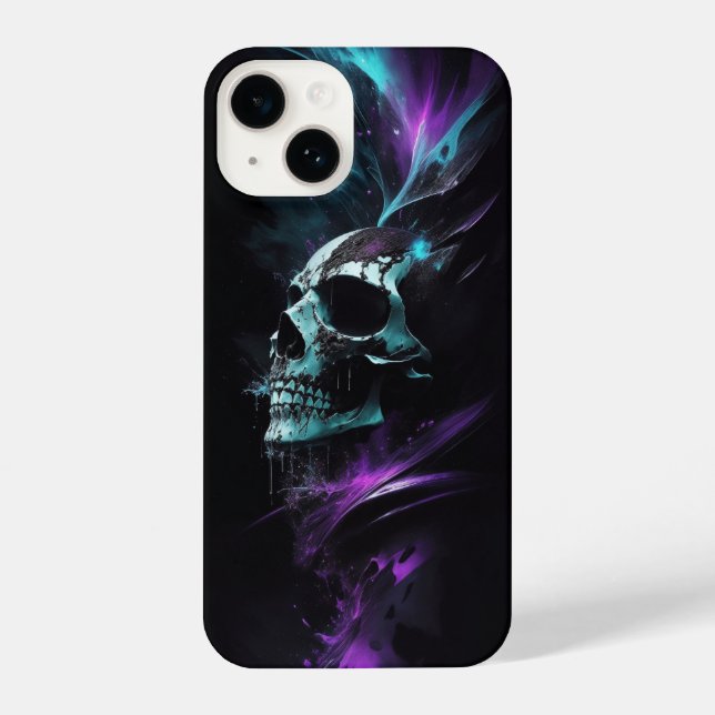 Punk skull skeleton head art design iPhone case (Back)