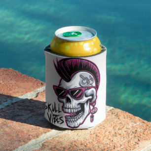 Punk Skull Vibes. Cool Skull with Sunglasses Desi Can Cooler