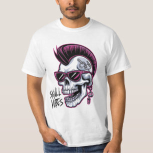Punk Skull Vibes. Cool Skull with Sunglasses Desi T-Shirt