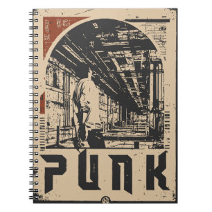 PUNK Urban Rebel Figure Poster Retro Propaganda Notebook