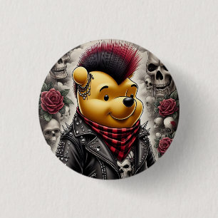 Punk Winnie the Pooh 1 Inch Round Button