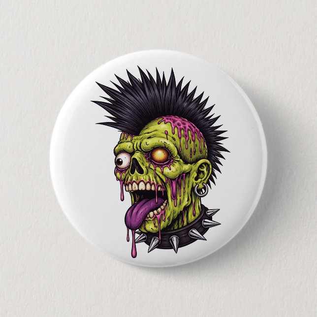 Punk Zombie 2 Inch Round Button (Front)