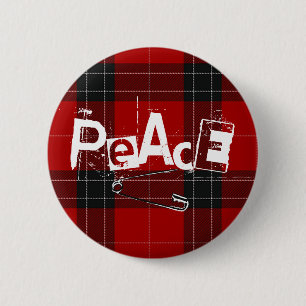 Punked-up Peace 2 Inch Round Button
