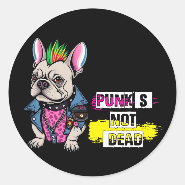 Punk's not dead classic round sticker (Front)