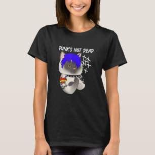 Punks Not Dead Punker Rocker Punk Cat T-Shirt
