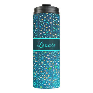 Punkte türkise blau Muster Thermal Tumbler