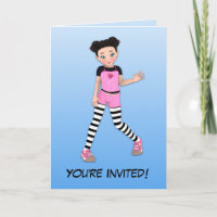Punky Girl Anime Annime Fête Invitation