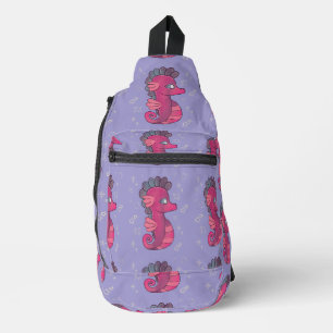 Punky Seahorse Cute Pink Seahorse Sling Bag