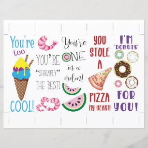 Punny Food Valentine's Bookmarks