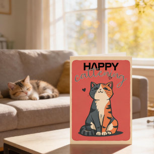 Punny Pet Happy Cattening New Cat Card