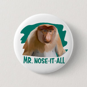 Punny Proboscis Monkey  2 Inch Round Button